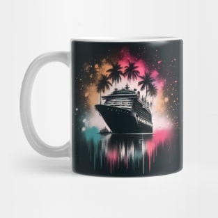 Monochromatic Birthday Family Cruise Ship Rainbow Colors Mug